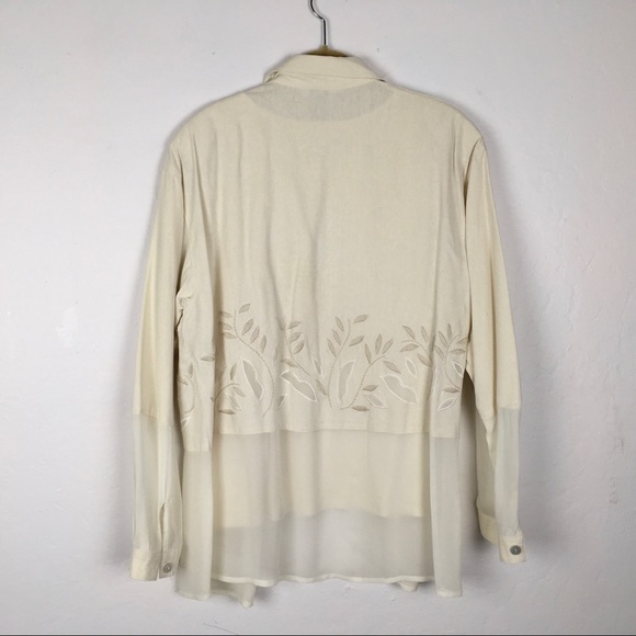 Lutar Off White Blouse w/ Inner Top - Picture 4 of 4